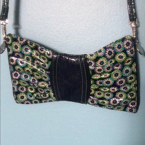 Vera Bradley Frill bow shaped purse green/navy